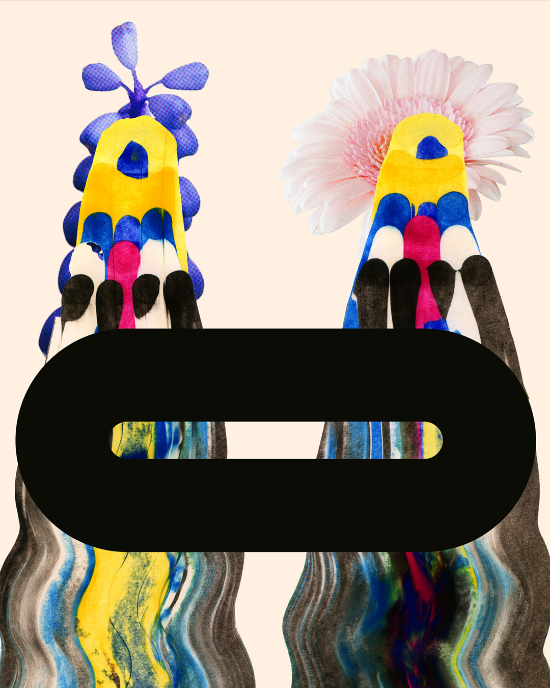 Técnica mixta / Tinta deslizada + tipo